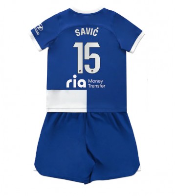 Maillot de foot Atletico Madrid Stefan Savic #15 Extérieur enfant 2023-24 Manches Courte (+ pantalon court)
